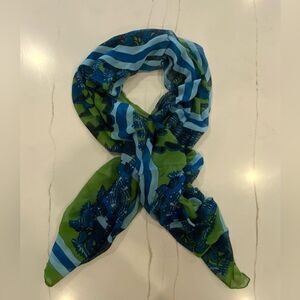 BROOKS BROTHERS Crinkled Silk Chiffon Scarf
